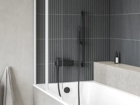 CVS2-100 bal kádparaván matt fehér+transparent