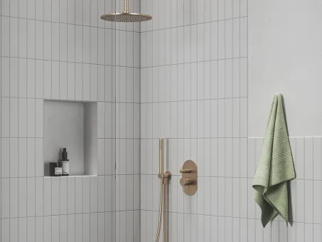 Fali kiállás integrált zuhanyrózsa tartóval 706.60RGB, Rose Gold Brushed