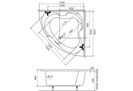 Melody akril sarokkád 150x150