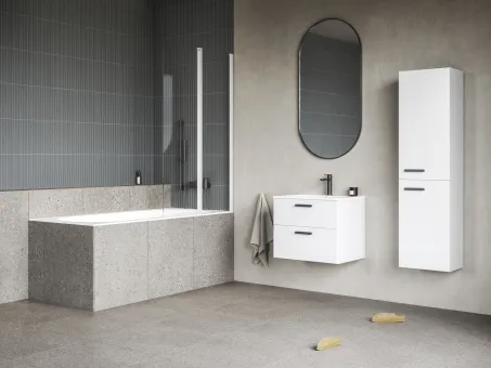 CVS2-100 jobb kádparaván matt fehér+transparent