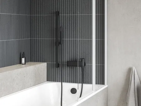 CVS2-100 jobb kádparaván matt fehér+transparent