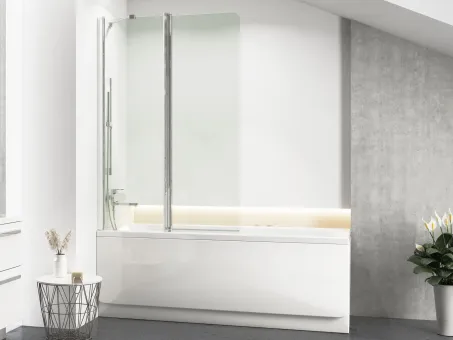 CVS2-100 bal kádparaván krómhatású+transparent