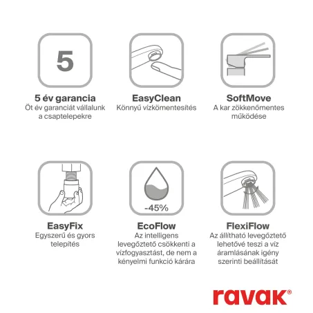 Eleganta álló mosdócsaptelep BeCool 220 mm leeresztő nélkül EL 014.21GB, Graphite Brushed