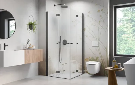 Nes Brushed GunMetal KDD-B szögletes szálcsiszolt fegyvermetál zuhanykabin 100x90 átlátszó