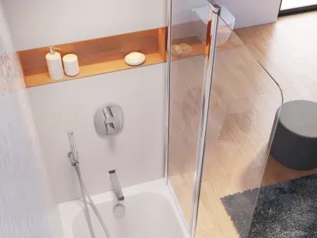 CVS2-100 jobb kádparaván krómhatású+transparent