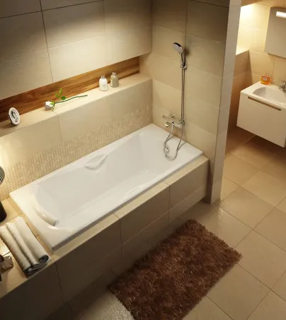 Termosztátos fali kádcsaptelep - lapos TE 082.00CR, króm