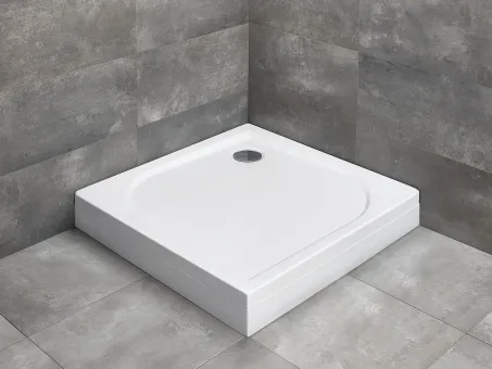 Delos C szögletes zuhanytálca lábbal 80x80 fehér, ajándék szifonnal
