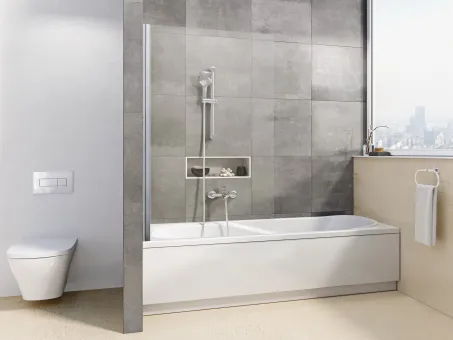 PVS1-80 kádparaván krómhatású+transparent