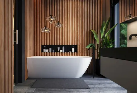 Lily különleges műmárvány kád 175x82 fehér előlappal, jobbos