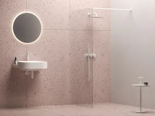 Walk-In Wall Szett 140, zuhanykabin matt fehér+transparent