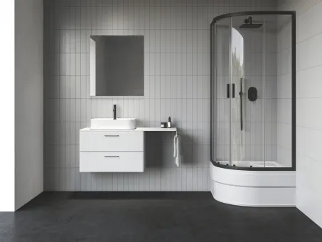 Blix II NBLCP4 Sabina 80x80 zuhanykabin fekete+transparent