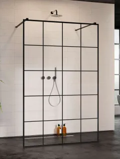 Modo New Black I Factory Walk-in fekete zuhanyfal 120 átlátszó