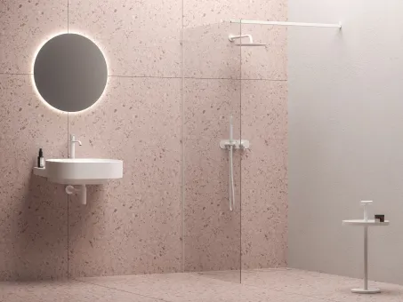 Walk-In Wall Szett 150, zuhanykabin matt fehér+transparent