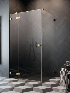 Essenza Pro Gold KDJ szögletes arany zuhanykabin 80x70 átlátszó jobbos
