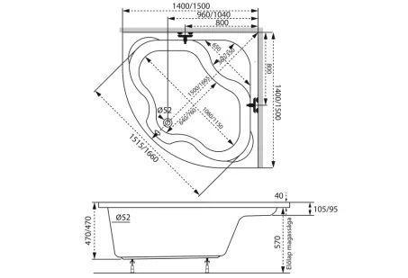 Samanta akril sarokkád 140x140