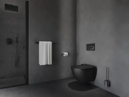 Chrome CR II 410.20BLM WC-kefe-tartó kefével és tartállyal, matt fekete