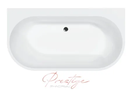 New Velvet különleges akril kád 160x85 fehér előlappal, króm lefolyóval