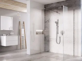 Walk-In Corner Szett 120x80, zuhanykabin krómhatású+transparent