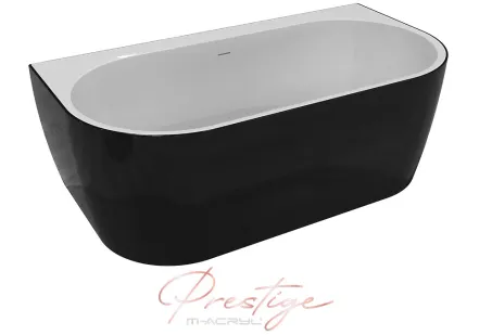 New Velvet különleges akril kád 160x85 fehér előlappal, króm lefolyóval