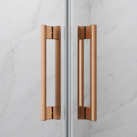 Idea Brushed Copper KDJ szögletes szálcsiszolt réz zuhanykabin 140x120 átlátszó balos