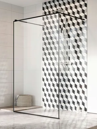 Modo New Black I Frame Walk-in fekete zuhanyfal 150 átlátszó