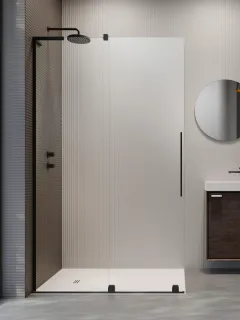 Furo SL Black Walk-in fekete zuhanyfal 100 átlátszó balos