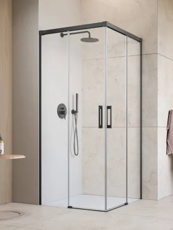 Idea Brushed GunMetal KDD szögletes szálcsiszolt fegyvermetál zuhanykabin 120x110 átlátszó