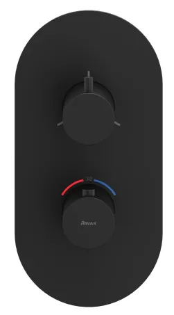 Espirit termosztátos falba süllyesztett csaptelep, háromutas, belső egység nélkül ES 067.20BLM.O3.RB07C, Black Matt