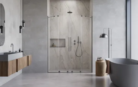 Furo Brushed GunMetal DWD szálcsiszolt fegyvermetál zuhanyajtó 130 átlátszó