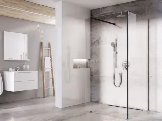 Walk-In Corner Szett 110x80, zuhanykabin fekete+transparent