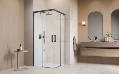 Idea Brushed GunMetal KDD szögletes szálcsiszolt fegyvermetál zuhanykabin 110x100 átlátszó