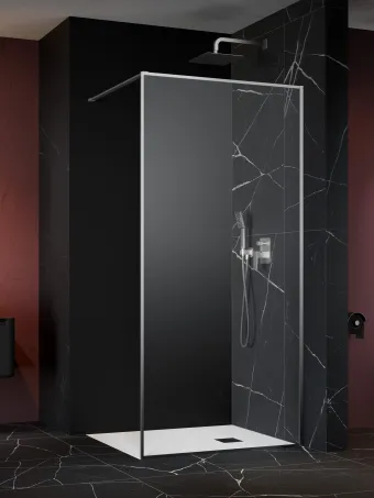 ﻿Modo F II Brushed Nickel Walk-in szálcsiszolt króm zuhanyfal 70 átlátszó