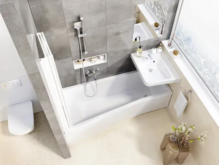 VS3 115 kádparaván fehér+transparent