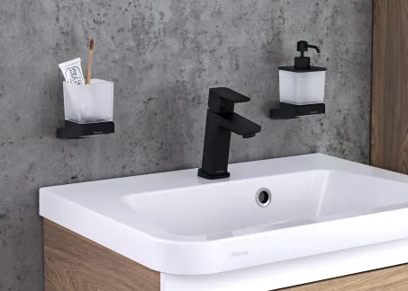 10° pohártartó TD 210.20BL, matt fekete, matt üveg