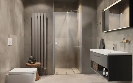 Furo DWJ RH zuhanyajtó 100 átlátszó jobbos