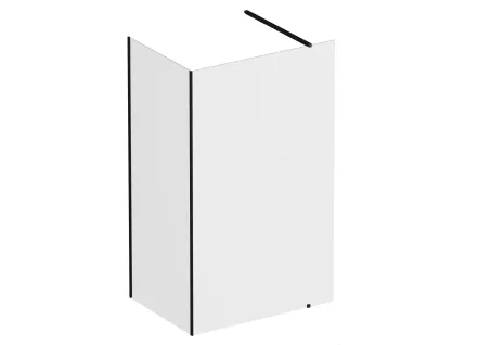 Walk-In Corner Szett 120x90, zuhanykabin fekete+transparent