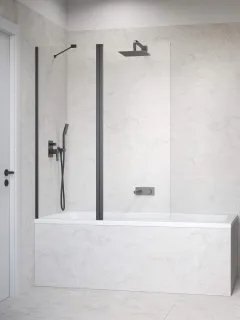 Nes Brushed GunMetal PND II szálcsiszolt fegyvermetál kádparaván 110 átlátszó jobbos