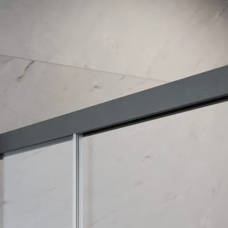 Idea Brushed GunMetal KDJ szögletes szálcsiszolt fegyvermetál zuhanykabin 160x90 átlátszó jobbos