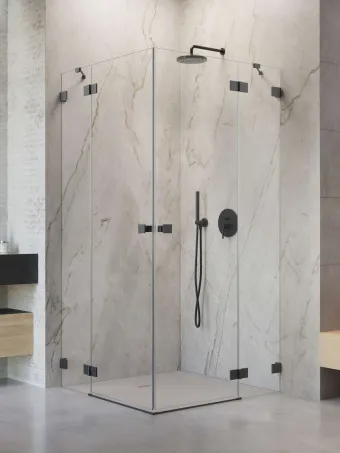 Essenza Pro Brushed GunMetal KDD szögletes szálcsiszolt fegyvermetál zuhanykabin 90x90 átlátszó