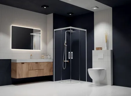 Idea White KDD szögletes fehér zuhanykabin 75x90 átlátszó