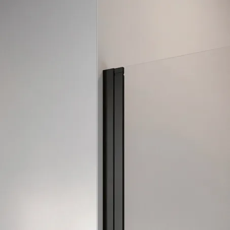 Nes Black KDJ-B szögletes fekete zuhanykabin 80x75 átlátszó balos