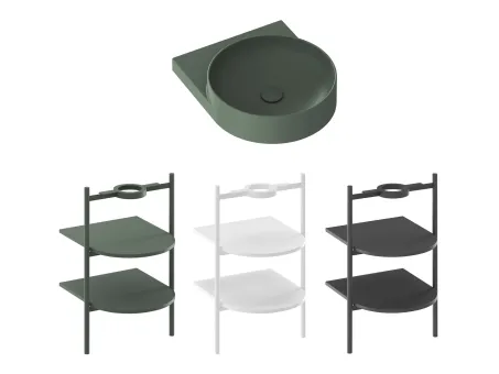 Yard 40 kerámiamosdó Grey Green, túlfolyó furat nélkül