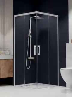 Idea White KDD szögletes fehér zuhanykabin 75x100 átlátszó