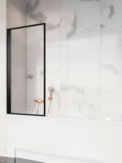 Nes Black PNJ I Frame fekete kádparaván 50 átlátszó jobbos