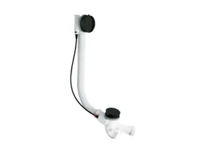 Hosszú automata le- és túlfolyó (ABS), szifonnal (80 cm) fekete színben