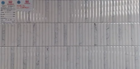 Kő mintás dekor fényes fehér fali csempe 30x60