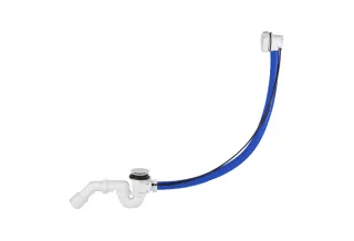 Hosszú automata le- és túlfolyó (ABS), szifonnal (80 cm) fehér színben