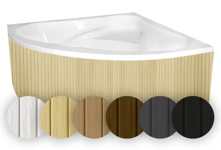 Trópusi fa előlap sarok és aszimmetrikus kádakhoz fehér