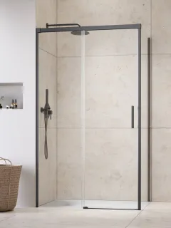 Idea Brushed GunMetal KDJ szögletes szálcsiszolt fegyvermetál zuhanykabin 130x110 átlátszó jobbos