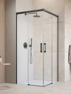 Idea Brushed GunMetal KDD szögletes szálcsiszolt fegyvermetál zuhanykabin 120x100 átlátszó
